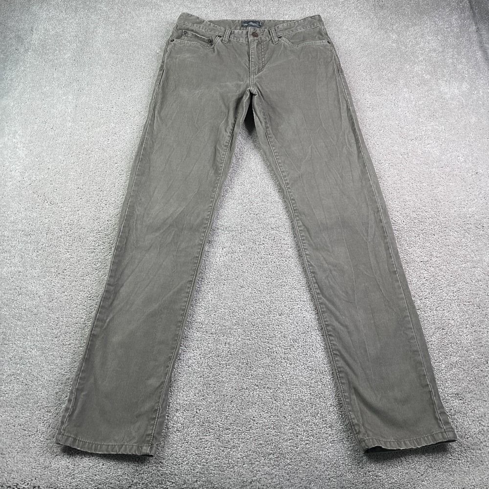 LL‎ Bean Pants Mens 30x32 Brown Signature Corduroy Slim Straight Leg Cords